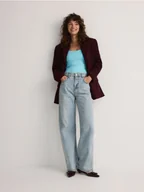 Koszulki i topy damskie - Reserved - Gładki top na ramiączkach - jasnoturkusowy - miniaturka - grafika 1