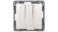 Wyłączniki światła i elektryczne - LEDart potrójny ecru ŁP-13Y/m/27 Impresja Ospel - miniaturka - grafika 1