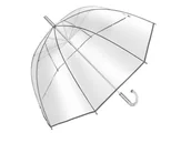 Parasole - Parasol przeźroczysty w kształcie dzwonu KEMER, srebrny - miniaturka - grafika 1