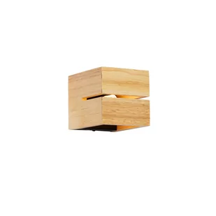 QAZQA Wiejski kinkiet drewno dębowe 9,7 cm - Transfer Groove - Lampy ścienne - miniaturka - grafika 1