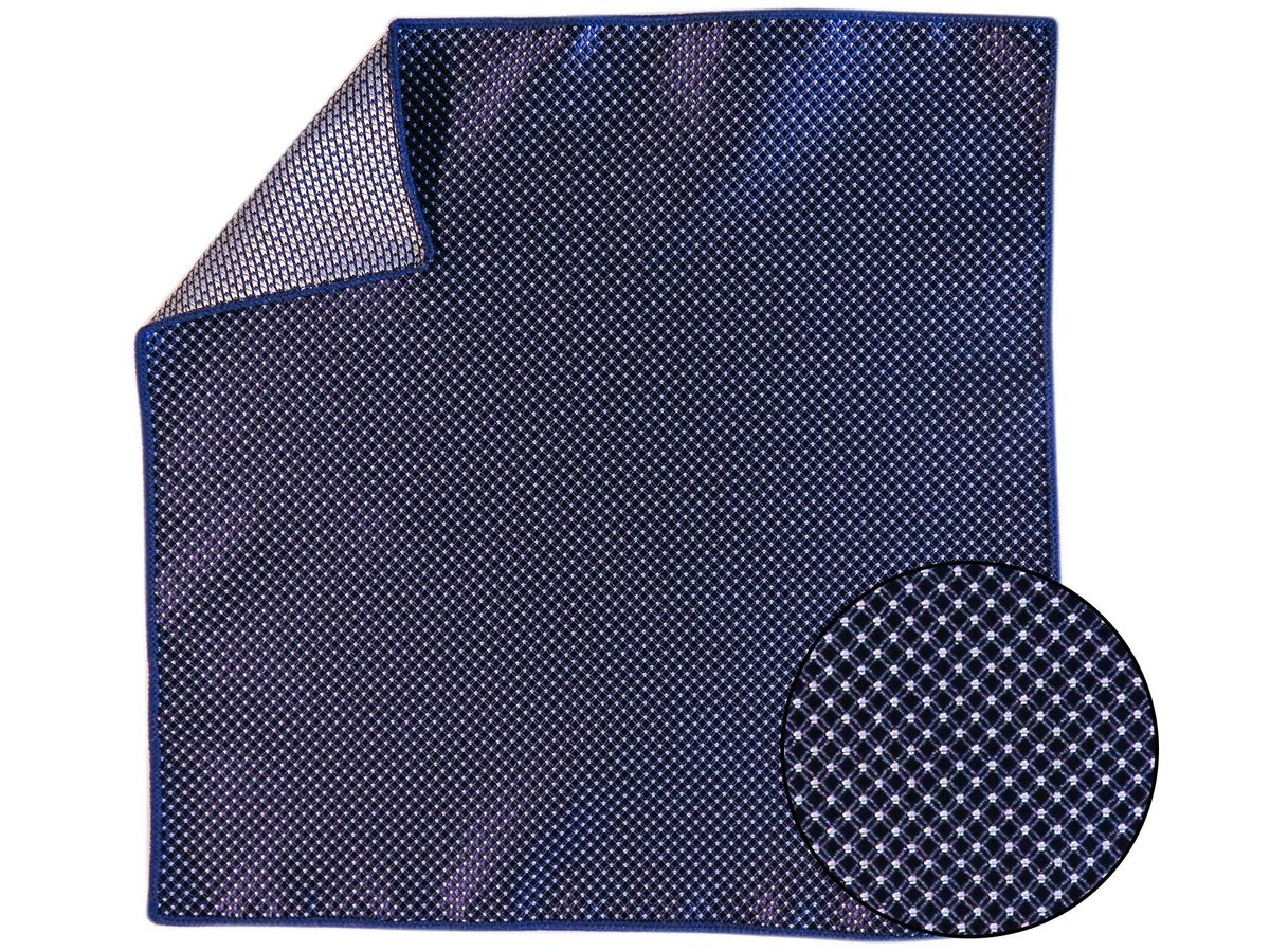 Granatowa poszetka w kratę EC6