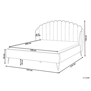 Łóżko welurowe 140 x 200 cm szare AMBILLOU - Łóżka - miniaturka - grafika 11