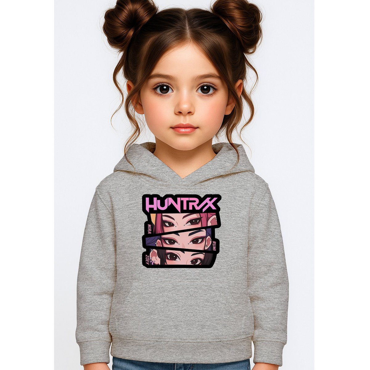 BLUZA DZIECIĘCA KPOP DEMON HUNTERS HUNTRIX 110-116 Z KAPTUREM BAWEŁNIANA