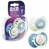 Smoczki uspokajające - LOVI DYNAMICZNY SMOCZEK USPOKAJAJĄCY DLA DZIECI NIGHT&DAY 0-3 m 2szt BLUE - miniaturka - grafika 1