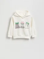 Bluzy dla dziewczynek - Reserved - Bluza z nadrukiem - złamana biel - miniaturka - grafika 1