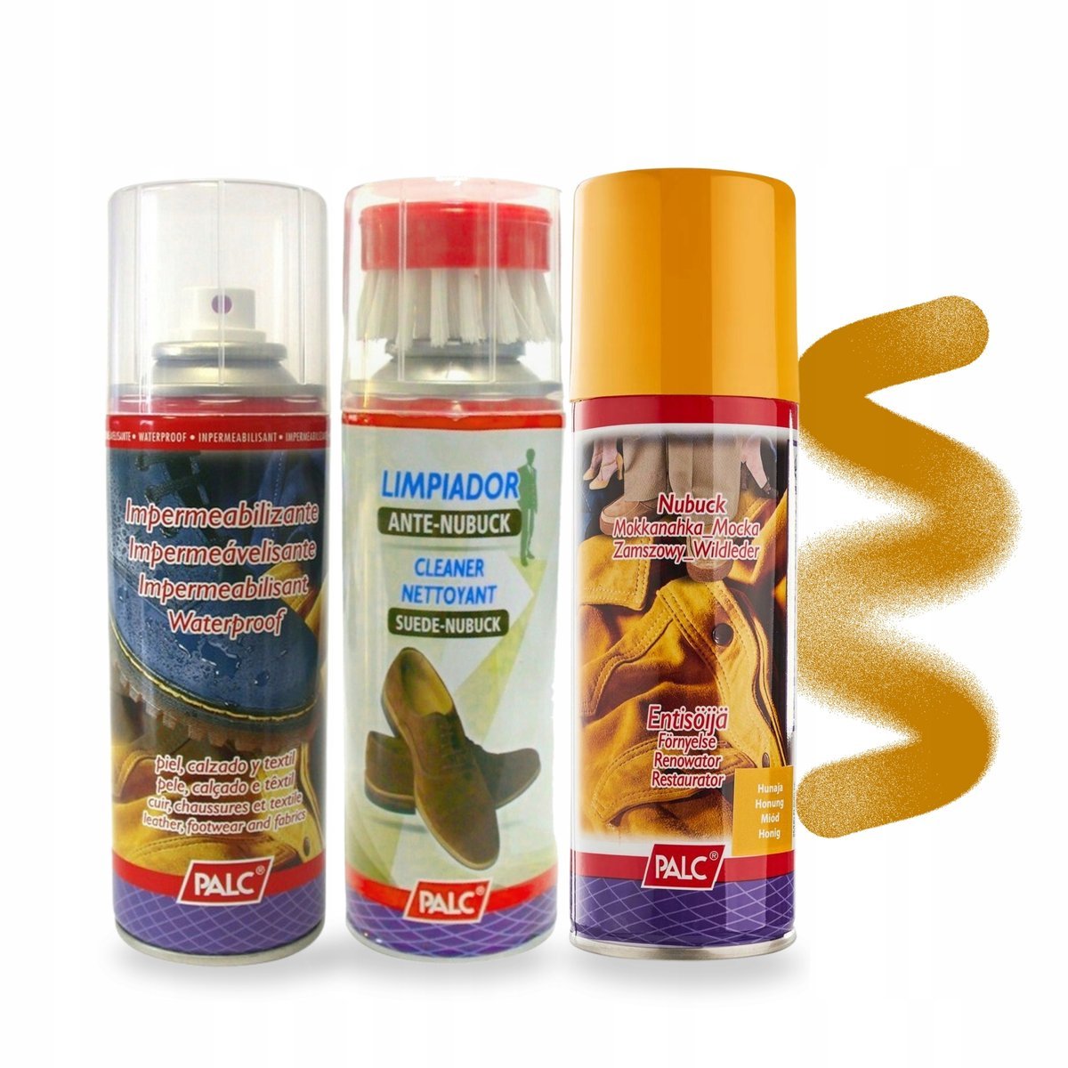 Pianka ze Szczotką Renowator Miodowy do Zamszu i Impregnat Palc Zestaw 3w1