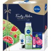 Zestawy kosmetyków damskich - Nivea Fruity Melon XMASS - Zestaw (Żel pod prysznic 300ml + Roll-On 50ml + Pomadka 4,8g) - miniaturka - grafika 1