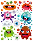 Pasmanteria - Naplamki DD-45 Monsters - miniaturka - grafika 1