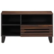 Szafki RTV - vidaXL Szafka pod TV brązowa 80x34x46 cm lite drewno mango - miniaturka - grafika 1