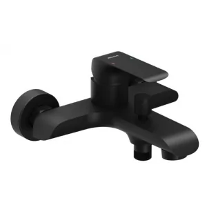 RAVAK X070175 FL 022.20/150 mm bateria czarna wannowa FLAT naścienna - Baterie wannowe i prysznicowe - miniaturka - grafika 1