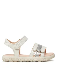 Geox Sandały J Sandal Haiti Girl J458ZD 000NF C0459 M Biały - Buty dla dziewczynek - miniaturka - grafika 1