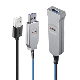 Lindy 43345 kabel USB USB 3.2 Gen 1 (3.1 Gen 1) 30 m USB A 2 x USB A Niebieski, Srebrny - Kable komputerowe i do monitorów - miniaturka - grafika 1