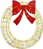 Ozdoby bożonarodzeniowe - vidaXL Wianek z 80 diodami LED Ciepła biel 90 cm PET - miniaturka - grafika 1