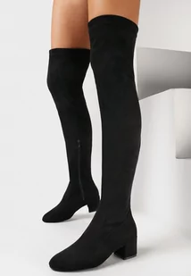 Czarne Kozaki za Kolano na Niskim Słupku Zeuna - Kozaki damskie - miniaturka - grafika 1