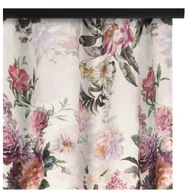 Zasłony - Voppi Zasłona dekoracyjna do salonu 140 x 260 cm uniwersalna taśma marszcząca jasna zasłona w kolorowe kwiaty - miniaturka - grafika 1