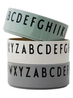 Sztućce dla dzieci - Design Letters Miski (3 szt.) w kolorze zielonym, białym i szarym - wys. 4,2 x Ø 11 cm - miniaturka - grafika 1