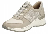 Sneakersy damskie - Rieker N4368-62 38 skórzane sneakersy półbuty sportowe - miniaturka - grafika 1