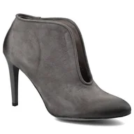 Botki damskie - Szare Botki Damskie Carinii Buty Na Obcasie - miniaturka - grafika 1