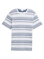 Koszulki męskie - Tom Tailor Koszulka w kolorze niebiesko-białym - miniaturka - grafika 1