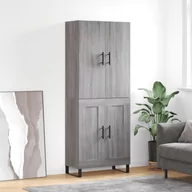 Witryny - vidaXL Witrynka szary dąb sonoma 69,5x34x180cm materiał drewnopochodny - miniaturka - grafika 1