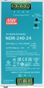 Mean Well ZASILACZ IMPULSOWY NDR-240-24 MEAN WELL - Inne akcesoria elektryczne - miniaturka - grafika 1