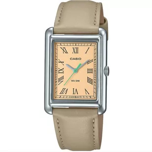 Zegarek Srebrny zegarek Damski Casio Classic LTP-B165L-5BVEF prostokątny na beżowym pasku - Zegarki damskie - miniaturka - grafika 1