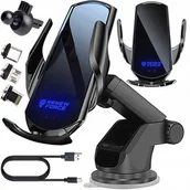 Ładowarki samochodowe - Uchwyt Samochodowy Z Szybką Ładowarką Indukcyjną Do Kratki Na Szybę Kokpit Cw10 - miniaturka - grafika 1