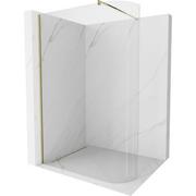 Ścianki i drzwi prysznicowe - Mexen Kioto ścianka prysznicowa zaokrąglona 100 x 200 cm, transparent 8 mm, złota - miniaturka - grafika 1