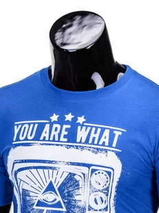 T-shirt męski z nadrukiem - chabrowy S816 - Koszulki męskie - miniaturka - grafika 4