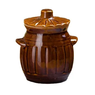 Beczka mała 1,2 l + pokrywka Q11 brązowa - Inne naczynia kuchenne - miniaturka - grafika 1