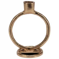 Świeczniki - świecznik na długą świeczkę aluminiowy złoty 15 cm kod: O-569525 - miniaturka - grafika 1