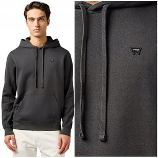 Wrangler SIGN OFF HOODIE czarna bawełniana bluza z kapturem kangurka 3XL - Bluzy męskie Wrangler SIGN OFF HOODIE czarna bawełniana bluza z kapturem kangurka 3XL - Bluzy męskie - miniaturka - grafika 1