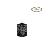 Świece - Świeca pieńkowa 100 x 70 koronka IV lakier matowy czarna - miniaturka - grafika 1