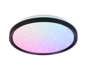 Lampy sufitowe - SOLIT R63581132 czarny plafon z efektem gwieździstego nieba LED 14W 2700-6500K + RGB sterowanie pilotem - miniaturka - grafika 1