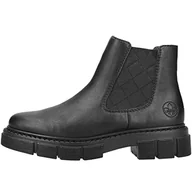 Botki damskie - Rieker Damskie sztyblety Chelsea Boots M3854, Black M3854 00, 38 EU - miniaturka - grafika 1