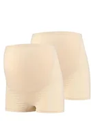 Spodenki damskie - MAMSY Women's Duo Boxer szorty, beżowe, 3XL/4XL (2 sztuki), beżowy, 3XL-4XL - miniaturka - grafika 1
