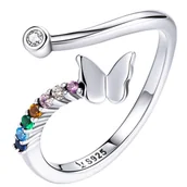 Pierścionki - Pierścionek Srebrny - PIERŚCIONEK MOTYLEK - miniaturka - grafika 1