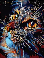 Zabawki kreatywne - Haft Diamentowy Bez Ramy Magiczny Kot 30x40 Mozaika Diamentowa 5d - miniaturka - grafika 1
