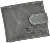 Portfele - Portfel Męski Skórzany ALWAYS WILD Skóra Licowa Mały Poziomy Z Zapięciem RFID N0035L-CHM/8724 CZARNY 10,5 x 9 x 2 [cm] - miniaturka - grafika 1