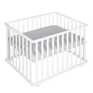 Łóżeczka i kojce - Biały kojec dla dzieci na kółkach 100x75 cm Style – Roba - miniaturka - grafika 1