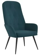 Fotele - Niebieski tapicerowany welurem fotel wypoczynkowy W8-A82 - miniaturka - grafika 1