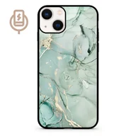 Etui i futerały do telefonów - Marmur pistacja golden - iPhone 13 mini Etui szklane flexible indukcyjne - miniaturka - grafika 1