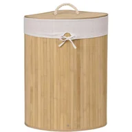 Kosze na bieliznę - Bambusowy narożny kosz na pranie w kolorze naturalnym N8-K77 - miniaturka - grafika 1