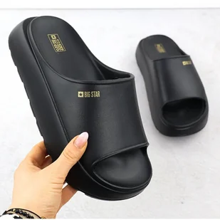 Klapki damskie sportowe na grubej podeszwie czarne Big Star RR274A567 - Klapki i japonki damskie - miniaturka - grafika 1