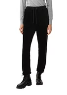 Spodnie damskie - s.Oliver Damskie spodnie sztruksowe ze stretchem bawełnianym, czarny, 34 - miniaturka - grafika 1