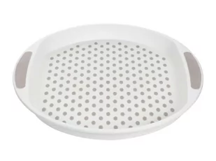 Fl1 TACA ANTYPOŚLIZGOWA OKRĄGŁA 39,5CM BIAŁY/JASNY SZARY 40H-TAC-D4546E/3 - Tace i patery - miniaturka - grafika 1