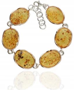 DUŻA MASYWNA bransoletka z bursztynem BURSZTYN POLSKIE ZLOTO srebro 925 - Bransoletki - miniaturka - grafika 1