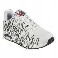 Buty sportowe damskie - Buty damskie Skechers JGoldcrown Uno Spread The Love white/black/gray 40 Eu - miniaturka - grafika 1