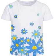 Bluzki dla dziewczynek - T-shirt z krótkim rękawem dla dziewczynki, z motywem kwiatowym, biała 9-13 lat - miniaturka - grafika 1