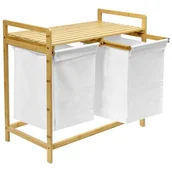 Kosze na bieliznę - Kosz na pranie bambusowy HANOI podwójny - miniaturka - grafika 1